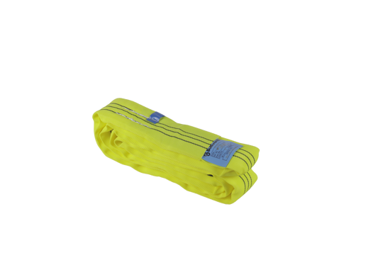 Yellow Bullivants Synthetic Round Sling 3T x 3m, heavy-duty for safe lifting with test certificate and color-coded for easy identification.