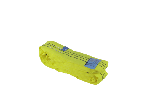 Bullivants Synthetic Round Sling 3T x 1m, yellow, heavy-duty, abrasion-resistant, with test certificate for safe lifting.