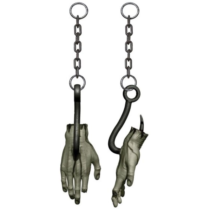 Realistic plastic Zombie Bloody Hand prop with gory details, perfect for Halloween decorations and horror-themed parties.