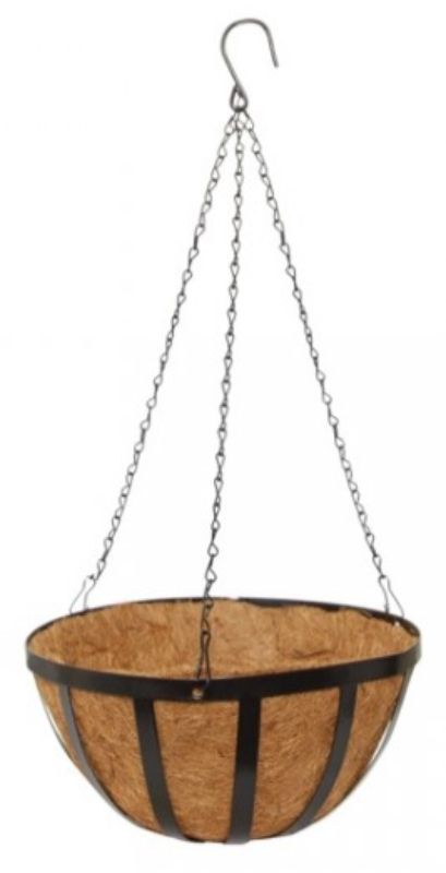 Stylish 30.5cm metal plant hanger with insert for indoor or outdoor greenery display, perfect for various plant sizes.