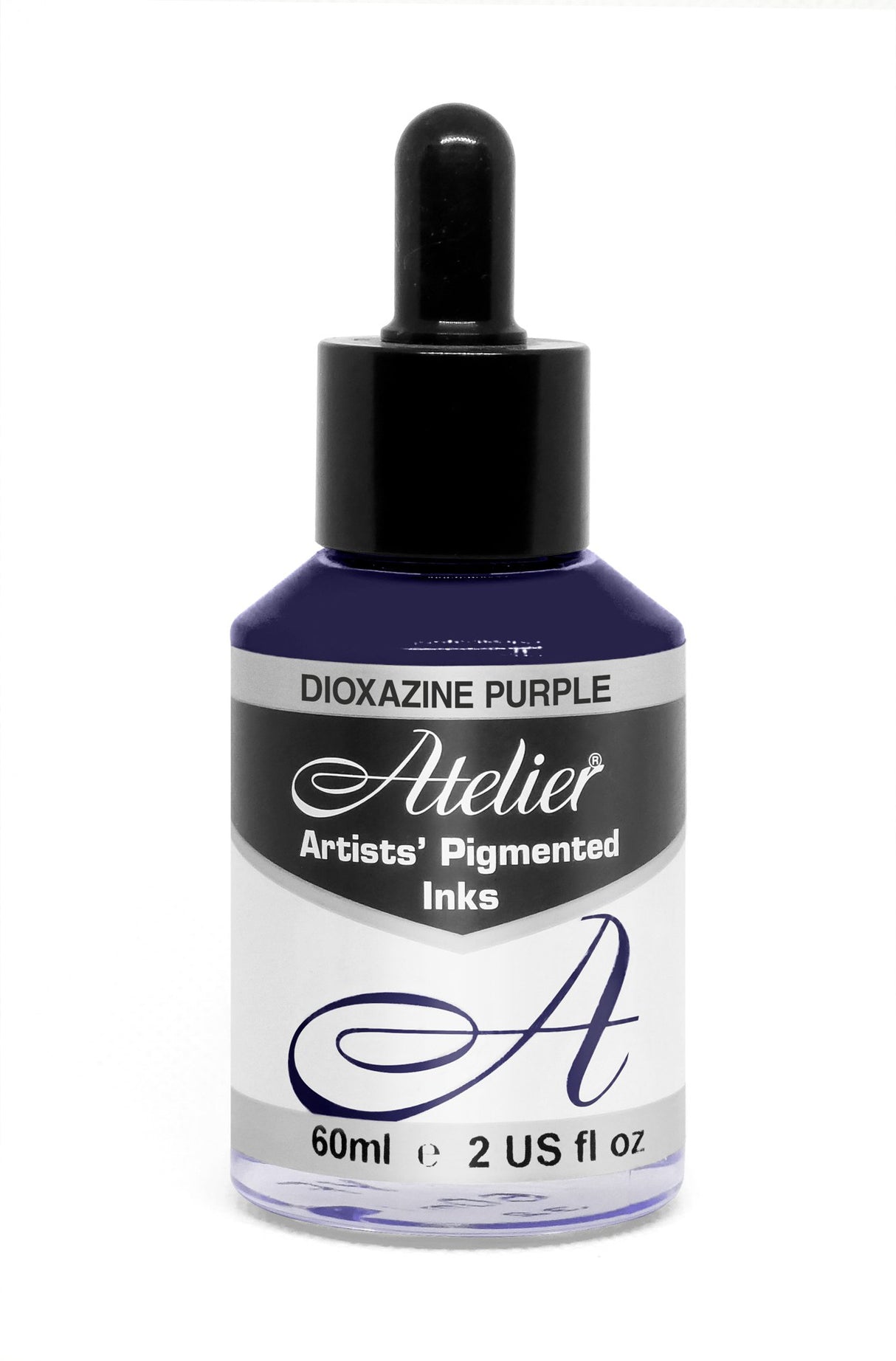 Vibrant 60ml dioxazine purple ink for artists, featuring high pigmentation and versatility for various art techniques.