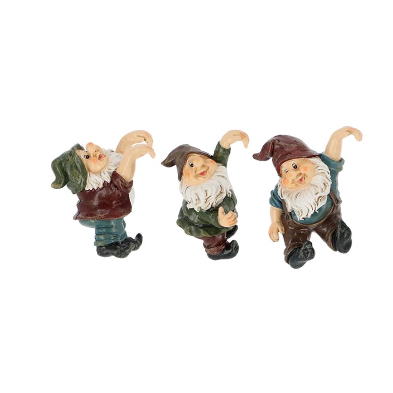 Colorful pot hanger gnome made of durable poly resin, perfect for adding whimsy to indoor and outdoor gardens.
