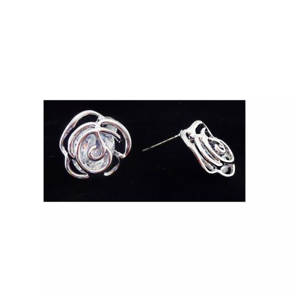 Swarovski CZ Clear Crystal stud earrings featuring a lace flower design and dazzling diamantes, perfect for any occasion.