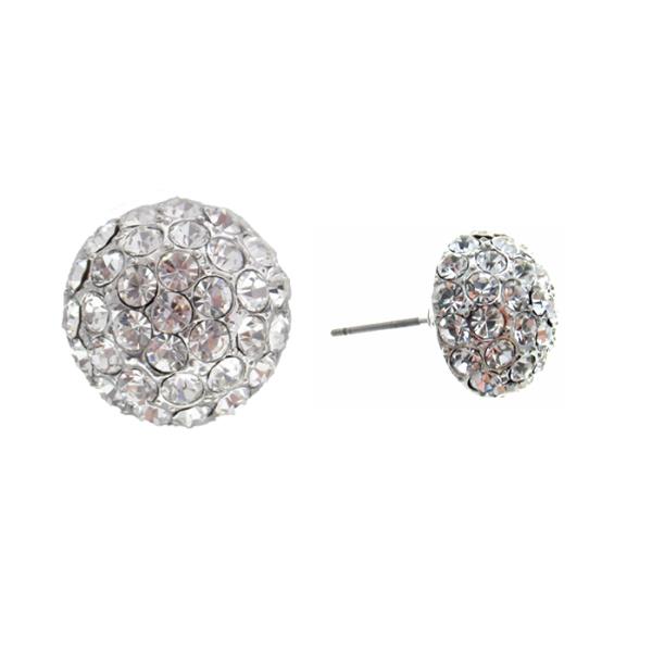 Sparkling Diamante Dome earrings featuring a dome shape adorned with multi-diamante stones for glamorous style.