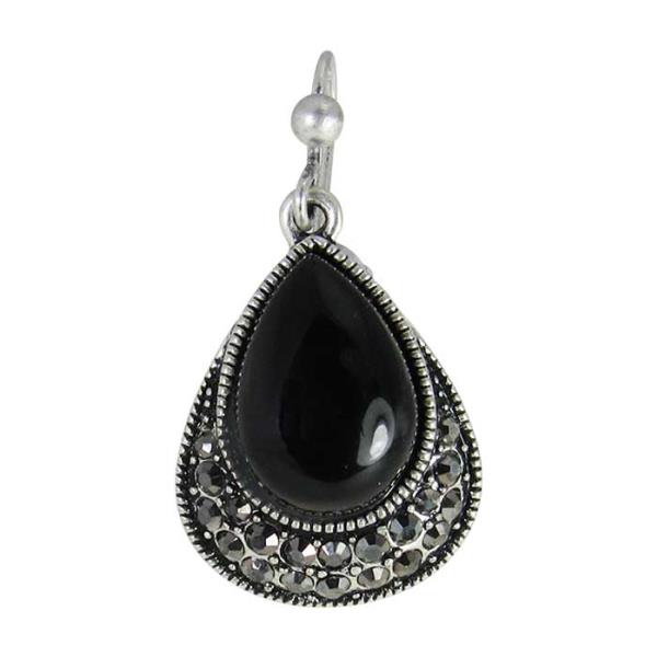 Elegant Jax Antique Black Teardrop earrings with a vintage design, perfect for any occasion, featuring lightweight comfort and secure closure.