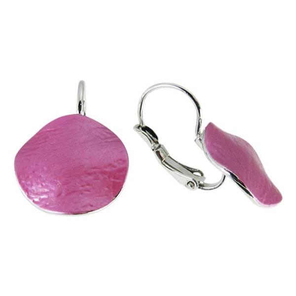 Vibrant fuchsia drop earrings with a French hook design, perfect for adding glamour to any outfit.