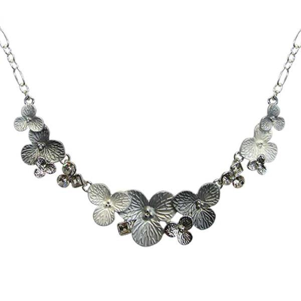 Silver Jax Flower Chain Necklace featuring a delicate flower design, adjustable length, and lightweight elegance for any occasion.