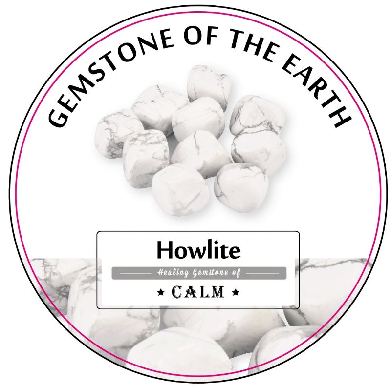 Tumbled White Howlite stones in a 0.5Kg box, showcasing natural patterns, perfect for meditation and home décor.
