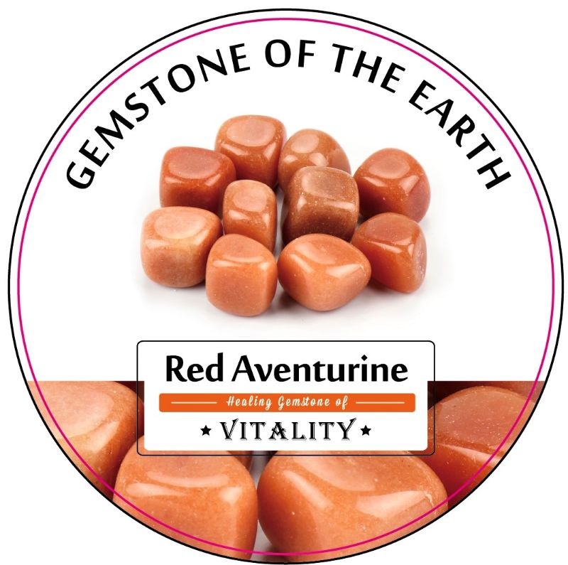 Tumbled Red Aventurine stones in a 0.5kg box, vibrant reddish-orange, ideal for crystal healing and home decor.