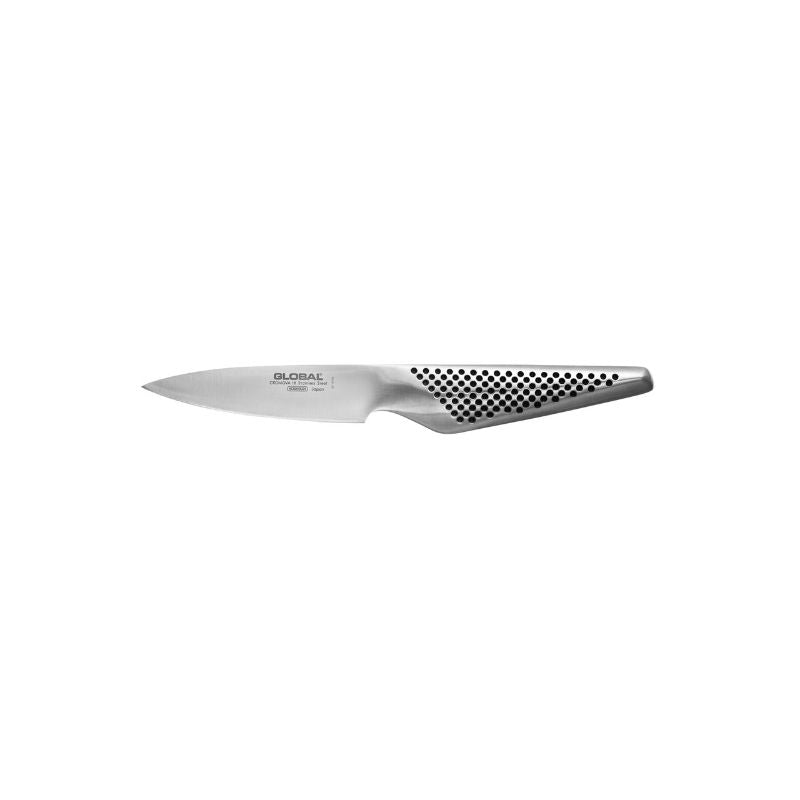 Global Classic GS-96 Paring Knife features a 9cm razor-sharp blade for precise peeling and slicing with a comfortable grip.