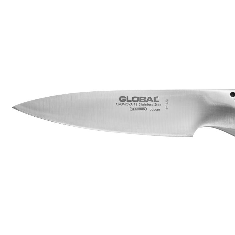 Global Classic GS-96 paring knife, 9cm blade, ideal for precision peeling and slicing, crafted from durable CROMOVA 18 stainless steel.
