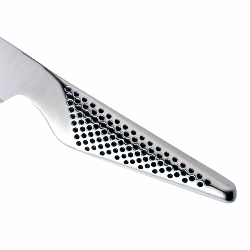 Global GS-60 Utility Knife (15cm) with razor-sharp stainless steel blade, ideal for precise slicing of various ingredients.