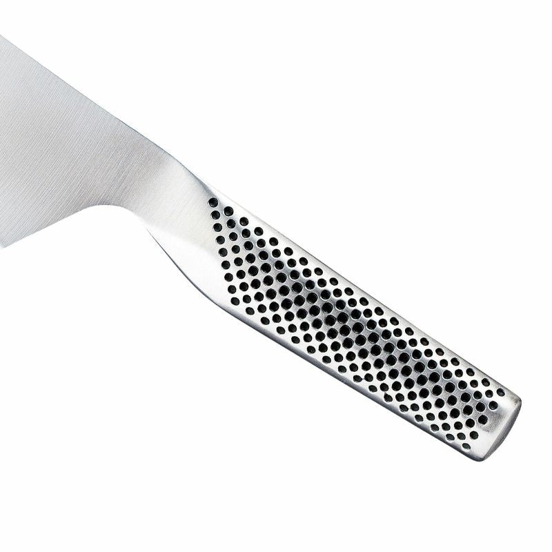 Global Classic Oriental Cook's Knife (18cm) with sharp CROMOVA 18 stainless steel blade for precision chopping and slicing.