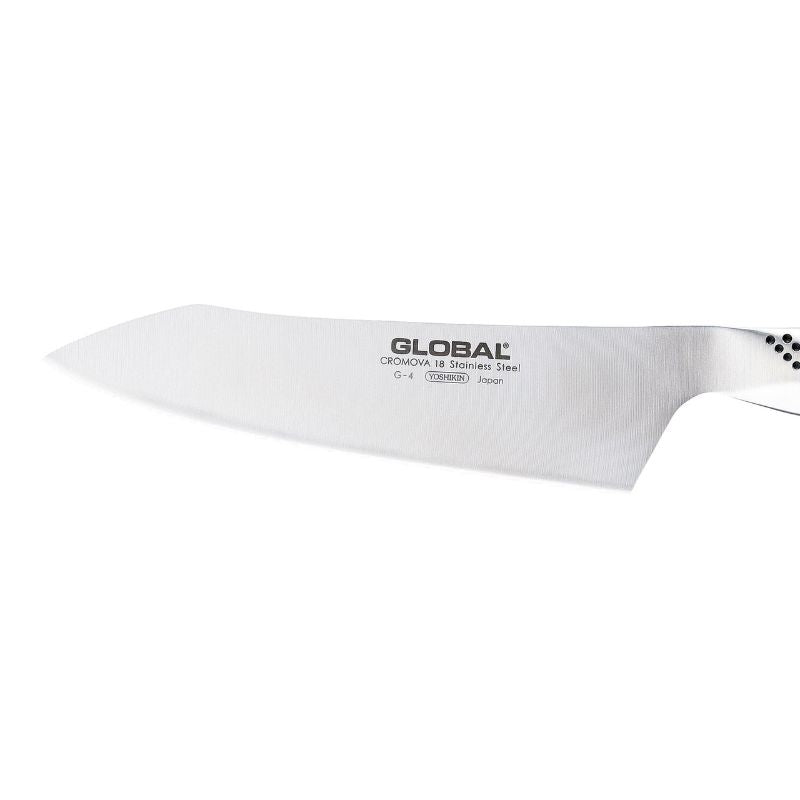 18cm Global Classic Oriental Cook's Knife featuring a sharp CROMOVA 18 stainless steel blade for precision chopping and slicing.
