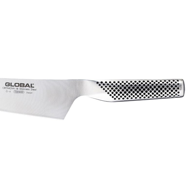 Global Classic Oriental Cook's Knife (18cm) with sharp stainless steel blade, ideal for precise chopping and slicing.