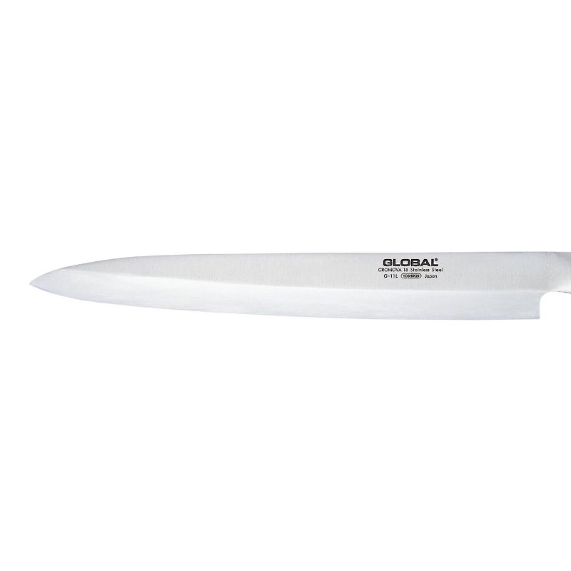 Classic GLOBAL YANAGI G-11 Sashimi Knife featuring a 25cm blade for precision slicing, made of durable CROMOVA 18 stainless steel.