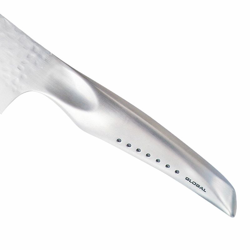 Global Sai 19cm Santoku Knife with ergonomic handle, designed for slicing, dicing, and mincing with precision in the kitchen.