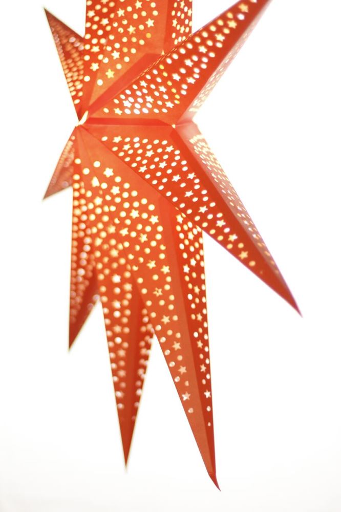 Handmade orange star lantern lamp shade, 90cm diameter, perfect for creating warm ambiance at home or events.