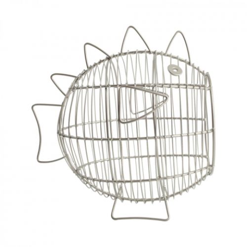 Ocean Fish Basket, a wire storage piece promoting sustainability, ideal for ocean-themed decor and practical gifting.