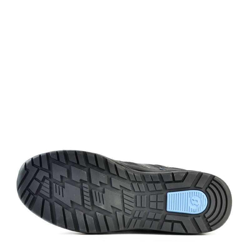 Bata Striker Sportmates Black safety shoes (Size 4) with durable toecap, slip-resistant outsole, and cushioned comfort features.