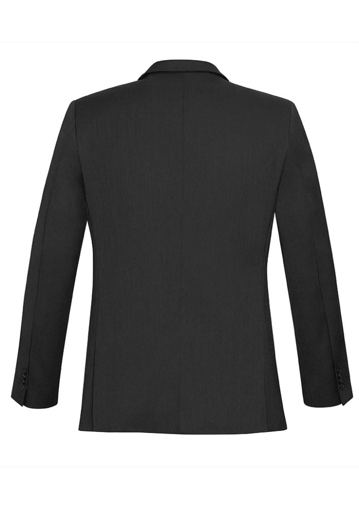 Men's Slimline Jacket in Charcoal featuring a tailored fit, narrower lapel, and two rear vents for comfort and style.