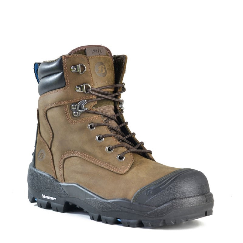 Safety Boot Bata Longreach: brown leather with steel toecap, external scuff cap, and optimal comfort for various industries.