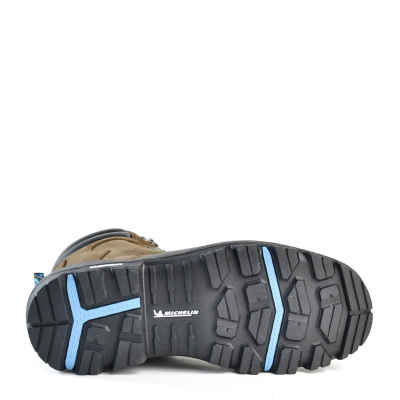 Bata Longreach Brown Leather Safety Boot size 14, featuring external scuff cap, steel toe, and advanced cushioning for comfort.