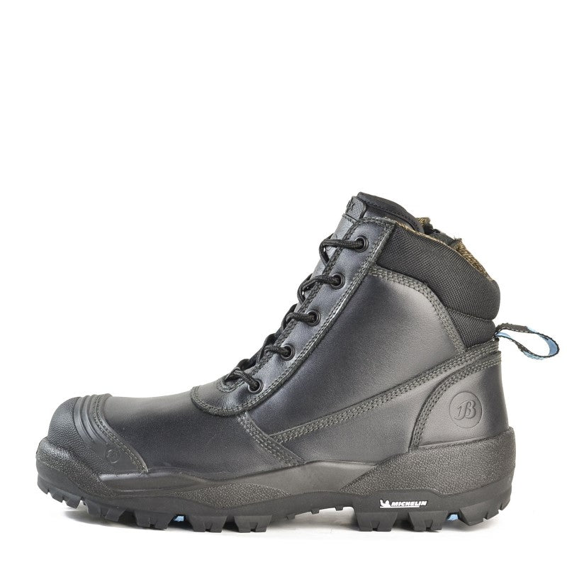 Bata Horizon SC Black Leather Safety Boot in size 8, featuring steel toecap, TPU cushioning, and D30 impact protection.