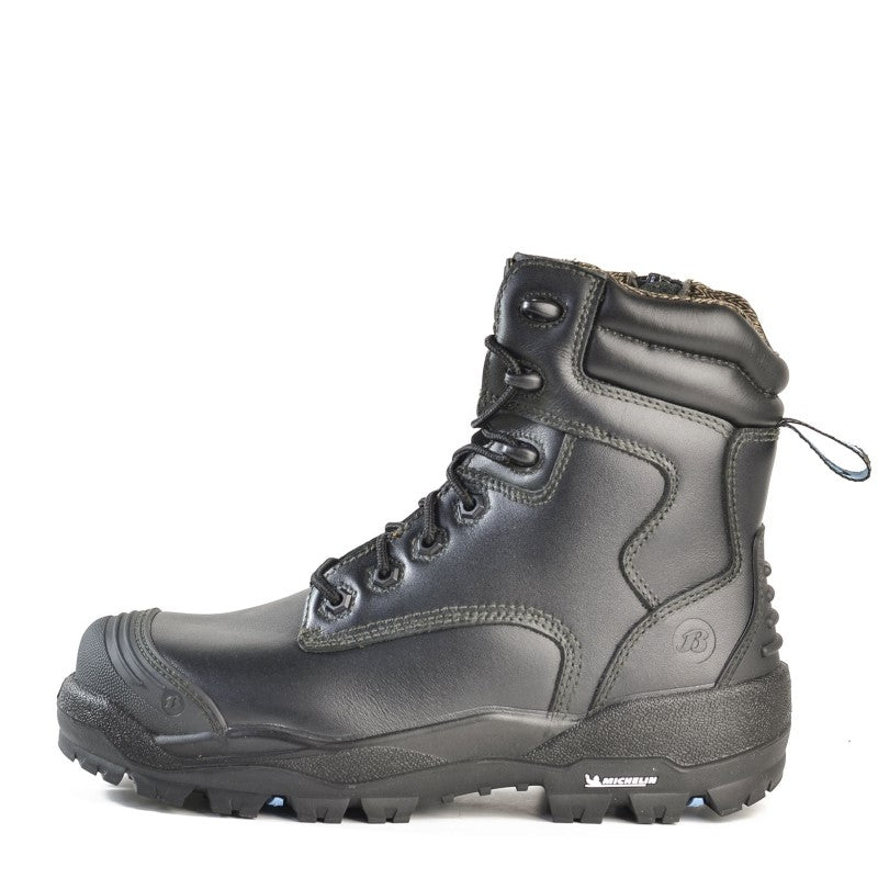 Safety Boots in black, Size 7, featuring composite toecap, zip sides, insulation, and slip-resistant outsoles for durability and comfort.