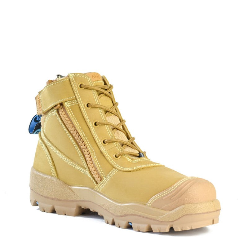 Safety Boot Bata Horizon SC in Wheat Leather (Size 5) featuring D30 impact protection, durable design, and dual density sole.