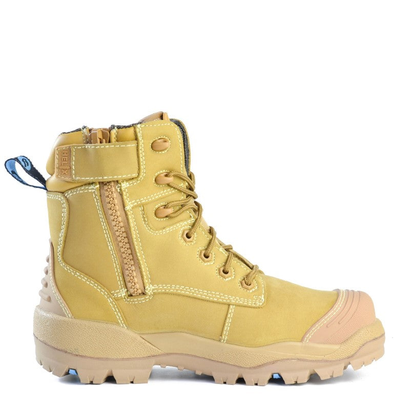 Bata Safety Boots Longreach C/T in Wheat, Size 11, featuring composite protection, insulation, and slip resistance for ultimate safety.