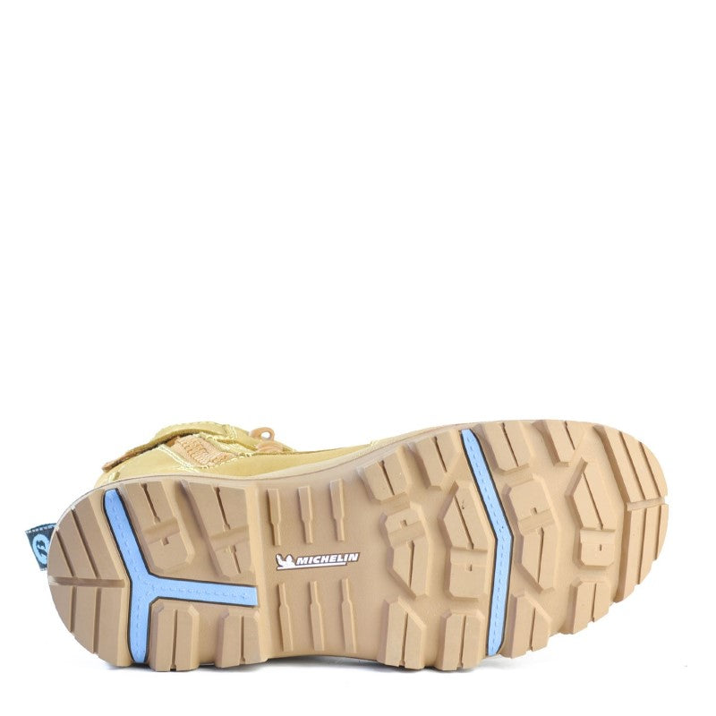 Bata Safety Boots Longreach C/T Wheat, featuring composite toecap, insulation, and slip-resistant outsole, size 6.