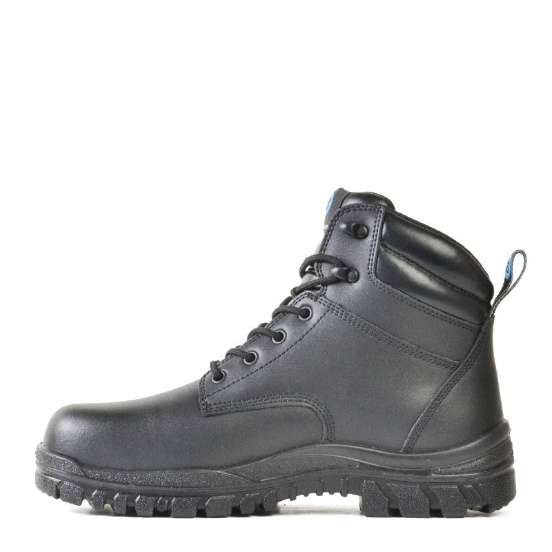 Bata Saturn Naturals Black Safety Boots, Size 9, feature steel toecap, slip resistance, and heat-resistant soles for ultimate protection.