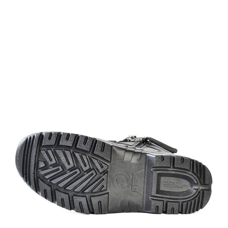 Bata Atlas Zip Naturals Black safety shoes feature steel toecap, slip resistance, and a stylish design for ultimate comfort and protection.