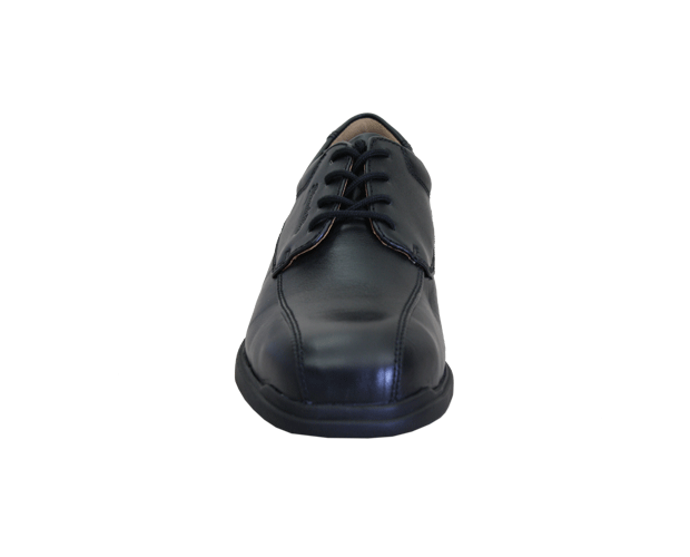 Blundstone Men's Black Lace Up Shoe, size 8, features steel toe cap, breathable footbed, and slip-resistant TPU sole for comfort.