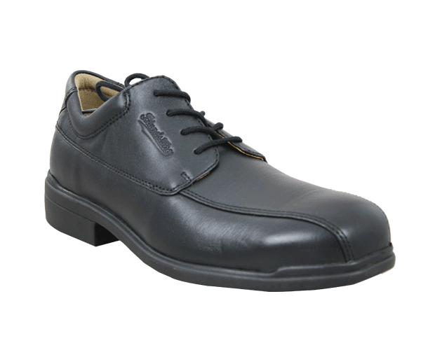 Blundstone Men's Black Lace Up Shoe Size 10 featuring steel toe, superior cushioning, breathable footbed, and durable grip.