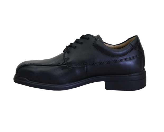 Blundstone Men's Black Lace Up Shoe Size 12, featuring steel toe cap, breathable footbed, and heat-resistant sole for durability.