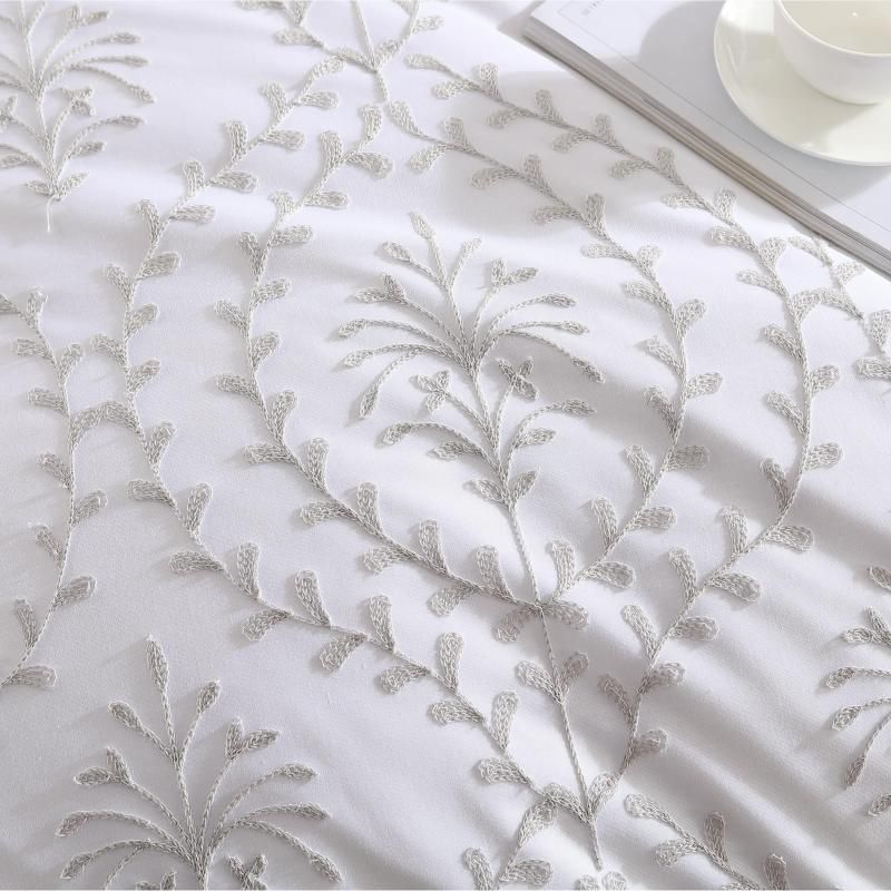 Private Collection Morgan Embroidered Quilt / Duvet Set | Super King Bed | Latte