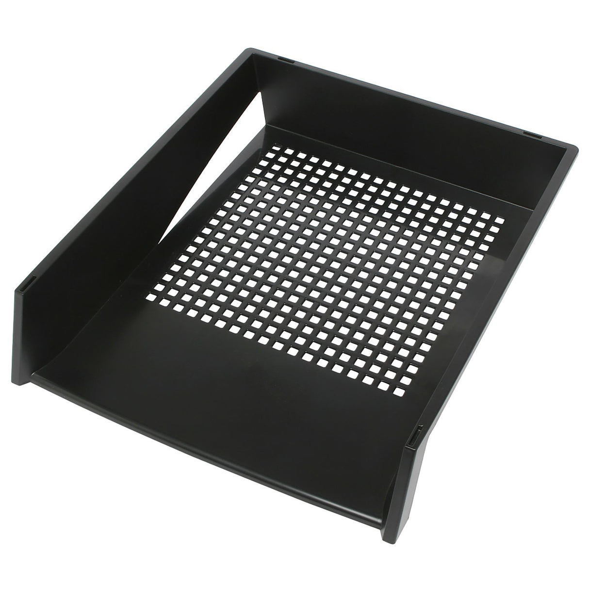 Eco-friendly Marbig Enviro Document Tray in black, stackable design for organized workspace, dimensions W280 x L335 x H70mm.