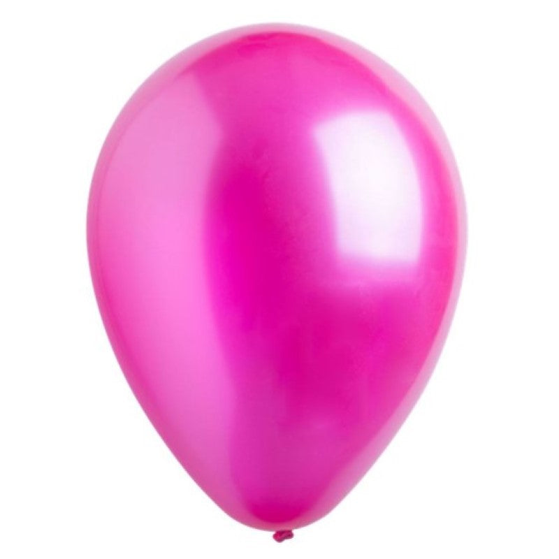 Latex Balloons 30cm Bulk Pack 200CT Metallic Hot Pink - 200 units