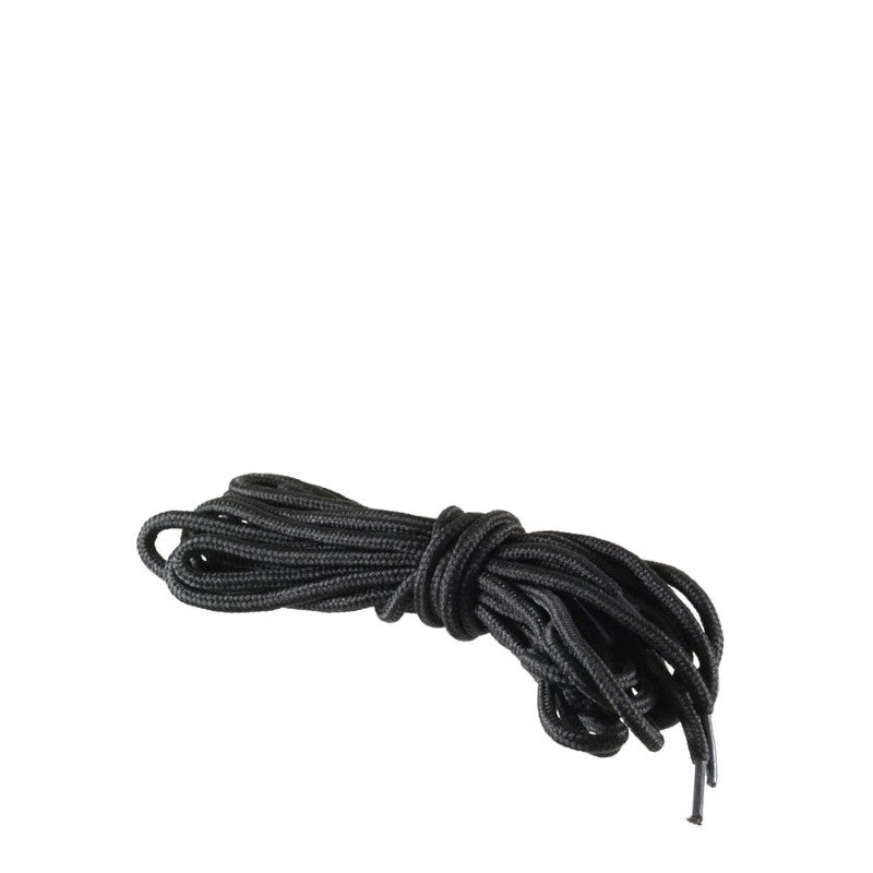Durable black synthetic laces designed for style and function, perfect for all types of footwear.