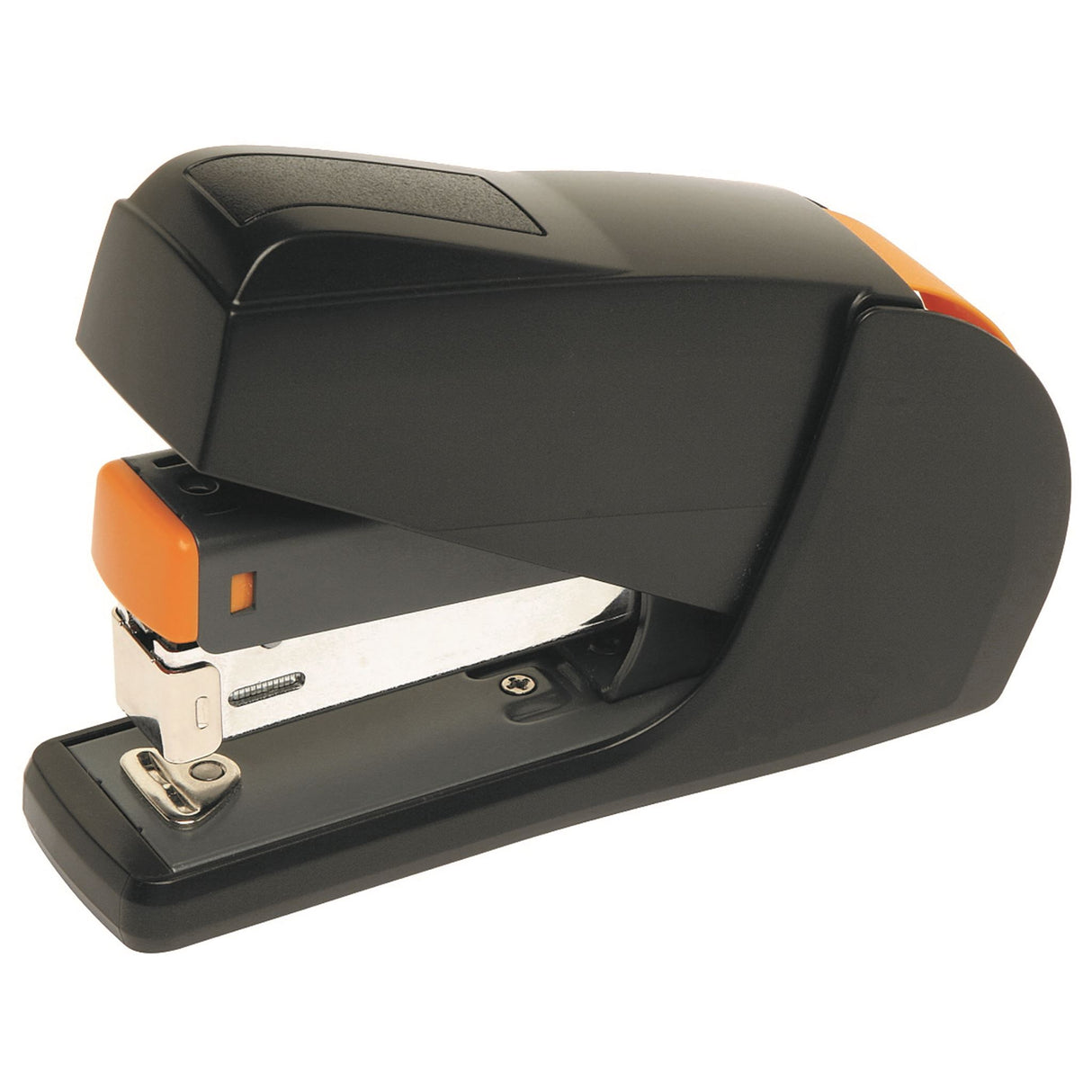 Marbig Full Strip Stapler, black plastic, staples 25 sheets effortlessly with low force technology for smooth operation.