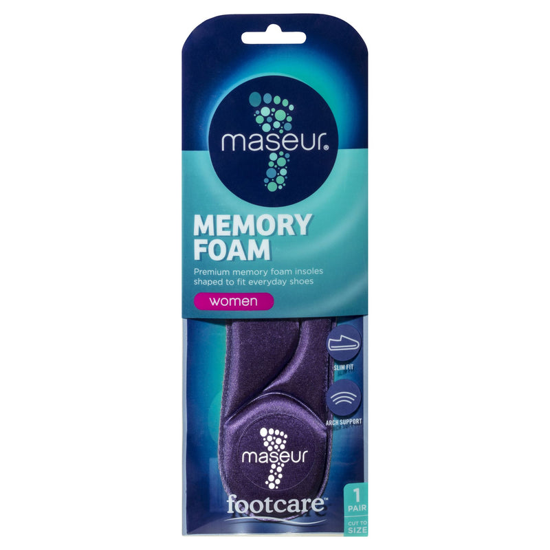 Maseur Women's Memory Foam Insoles, 1 pair