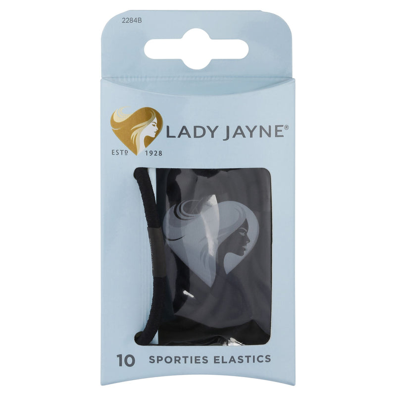 Lady Jayne Black Super Hold Thick Elastics - Pk 10