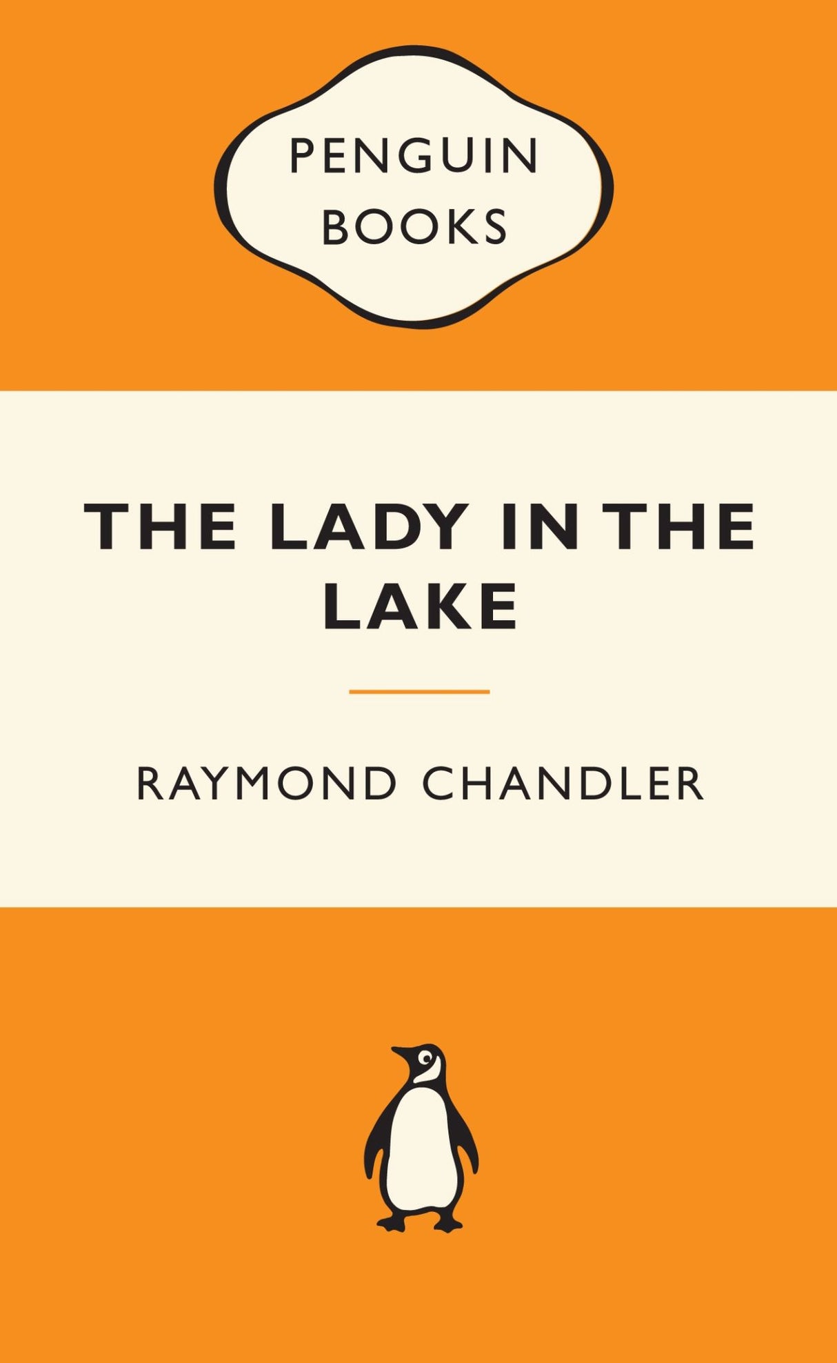Cover of "The Lady in the Lake," featuring Philip Marlowe's detective story set in Los Angeles, published by Penguin UK.