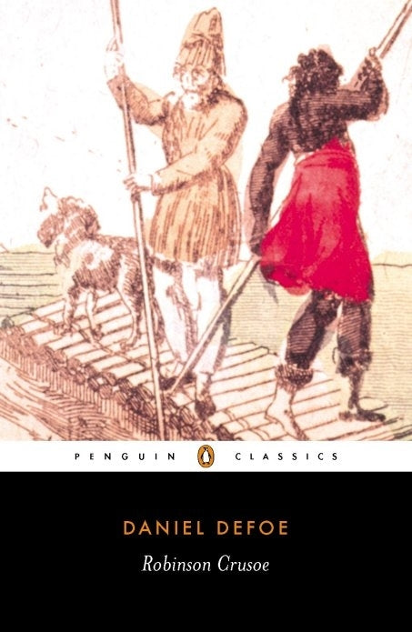 B-format paperback of "Robinson Crusoe," an enduring novel about survival, resilience, and self-discovery by Daniel Defoe.