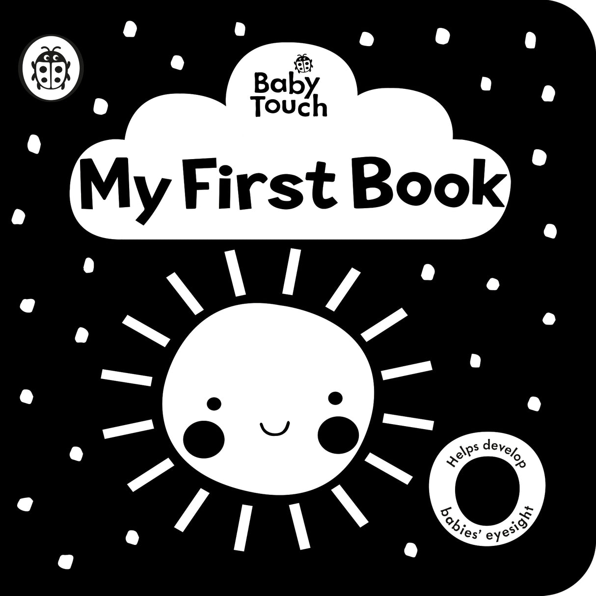 Black-and-white cloth book for infants featuring engaging touch-and-feel surfaces to enhance sensory and visual development.