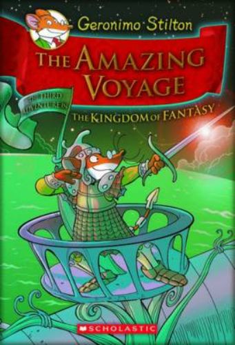 Colorful hardcover book "The Amazing Voyage" featuring Geronimo Stilton’s adventure in the Kingdom of Fantasy.