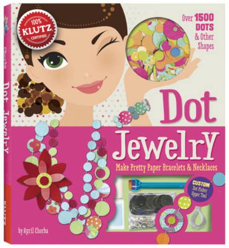 Colorful Dot Jewelry kit with 1,500 pre-cut pieces, tools, and templates for crafting unique accessories and jewelry.