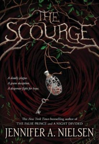 Cover of *The Scourge*, a thrilling dystopian novel about courage and friendship amid a deadly plague crisis.